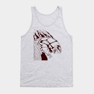 the red mechagodzilla cyborg kaiju in ecopop Tank Top